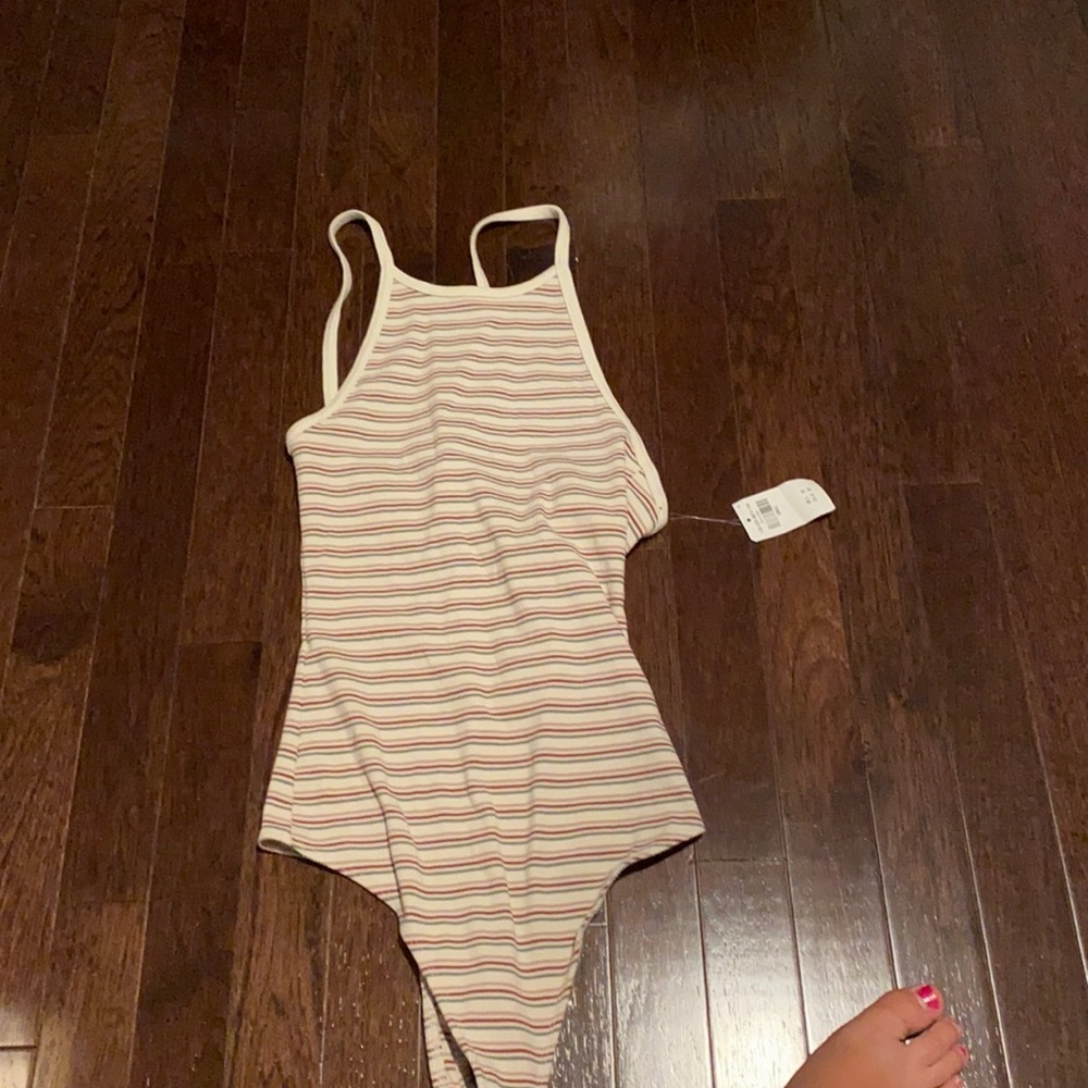 Abercrombie striped bodysuit